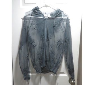 Women’s Sheer Jacket with Hood Size M